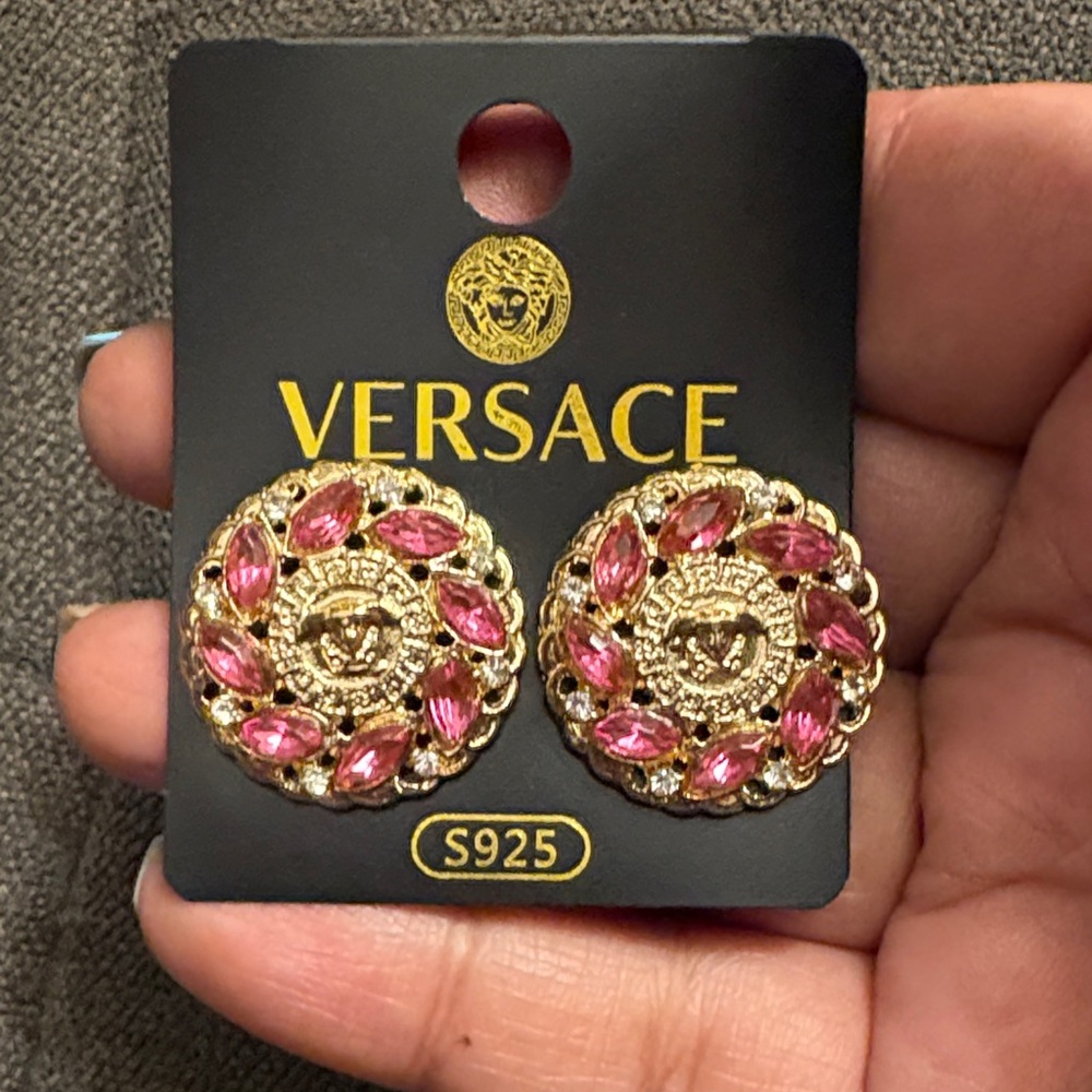 Gold and Pink Women's Earrings